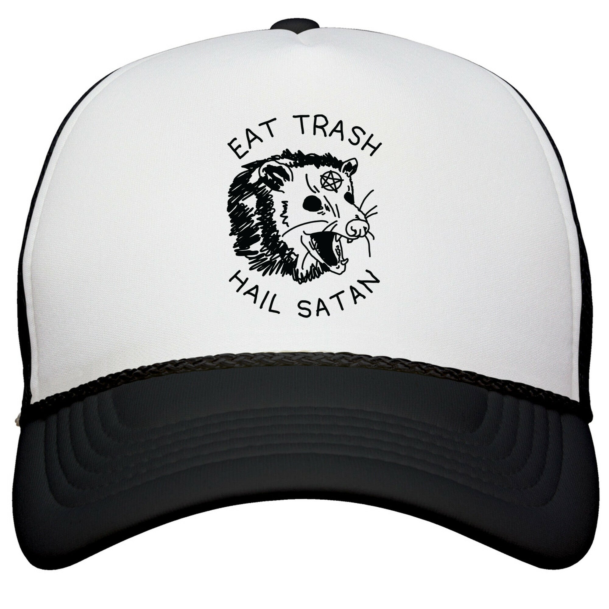 Eat Trash Hail Satan Possum Snapback Trucker Hat